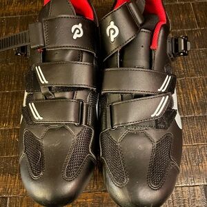 Peloton Cycling Shoes Mens 10.5 EU 44 SPD-SL Cleats Black Red